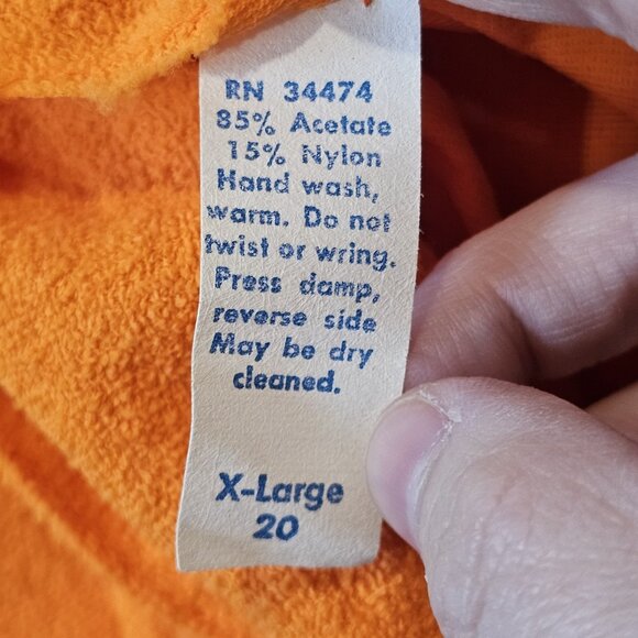 VTG 70s‎ Orange Thin Terry House Dress Robe Sz L XL Pockets 2 Pc Set Terrycloth - Picture 9 of 11